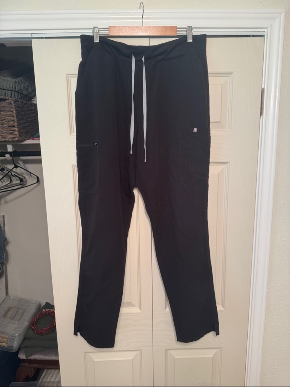 Figs Black Women's High Waisted Yola Scrub Pants XXLT